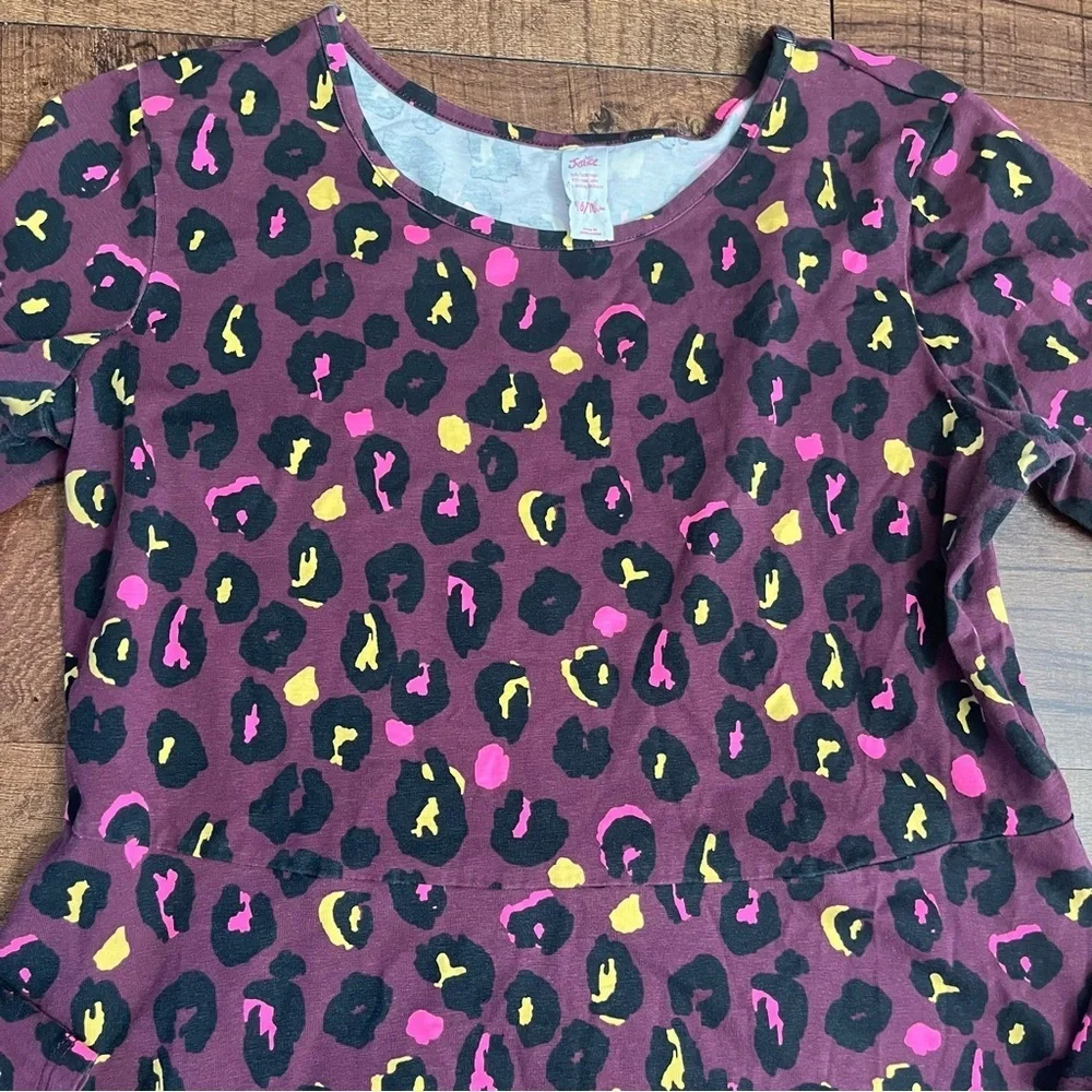 Justice girls LS long sleeve animal print dress Sz 16/18+ plus